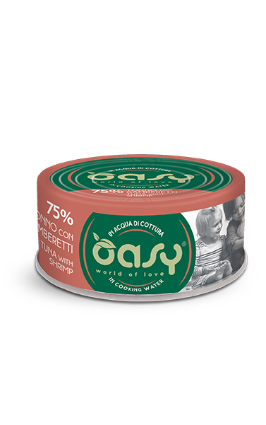 Oasy More Love Tonno con Gamberetti Umido Gatto 70 Gr Oasy More Love Tonno con Gamberetti Umido Gatto 70 Gr